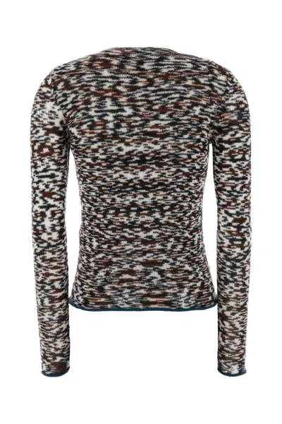 Missoni Crew Neck Sweater With Flame Pattern In Cashmere Blend In Multi