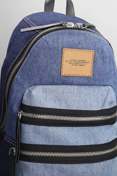 Marc Jacobs The Large Backpack Backpack In Blue Cotton In Blue