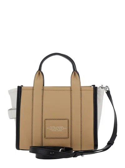 Marc Jacobs Beige The Color Block Small Tote In Sand