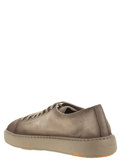 Santoni Suede Sneakers In Brown