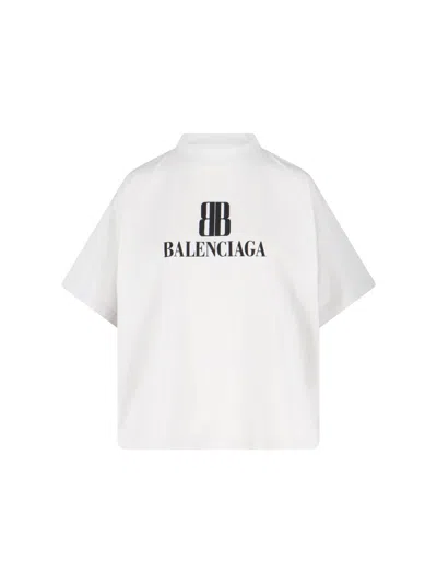 Balenciaga White Nano Bb Medium Fit T-shirt In White