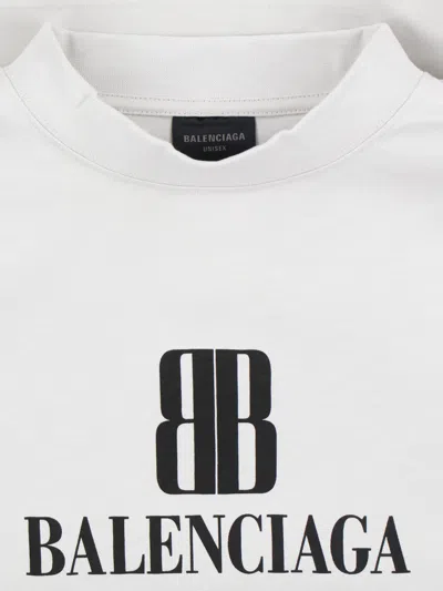 Balenciaga White Nano Bb Medium Fit T-shirt In White