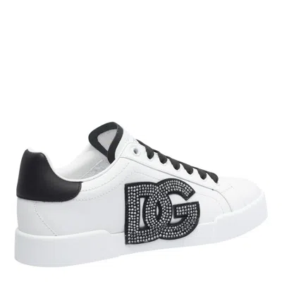 Dolce & Gabbana Calfskin Portofino Light Strobel Sneakers In White