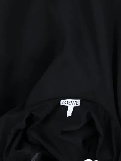 Loewe Halter Neck Sleeveless Flared Dress With Bow In Black