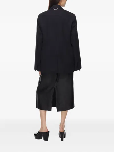 Carven Double-breasted Wool Jacket In Black