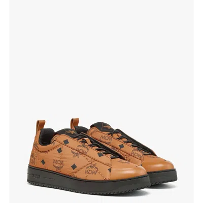 Mcm Neo Terrain Lo Sneakers In Quilted Monogram Nylon In Brown