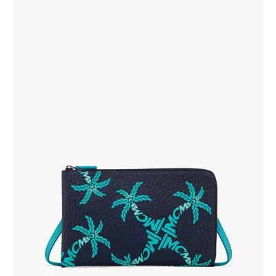 Mcm Ottomar Travel Pouch In Palm Canvas In White