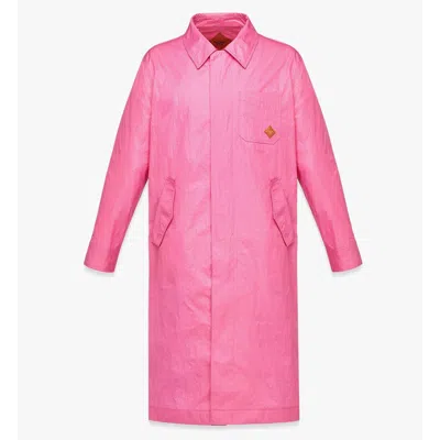 Mcm Oversized Coat In Crushed Nylon In Pink