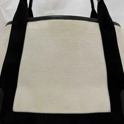 Pre-owned Balenciaga Black White Canvas Leather Handbag Tote Bag ()