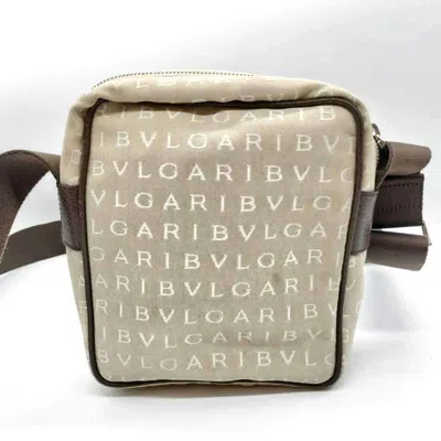 Pre-owned Bvlgari Beige Pink Beige Canvas Pochette Shoulder Bag ()