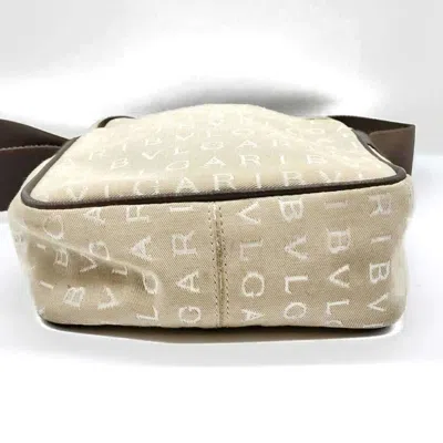Pre-owned Bvlgari Beige Pink Beige Canvas Pochette Shoulder Bag ()
