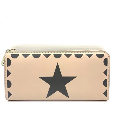 Pre-owned Bvlgari Beige Pink Beige Leather Long Wallet (bi-fold) () In Multi