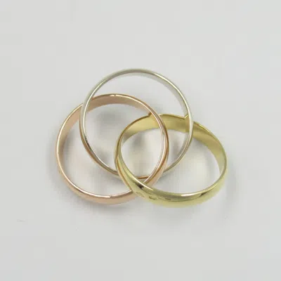 Pre-owned Cartier Gold Pink Gold (18k) White Gold (18k) Yellow Gold (18k) Band Ring ()