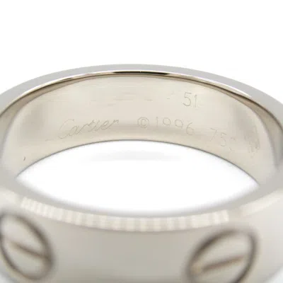 Pre-owned Cartier Silver White Gold (18k) Band Ring ()