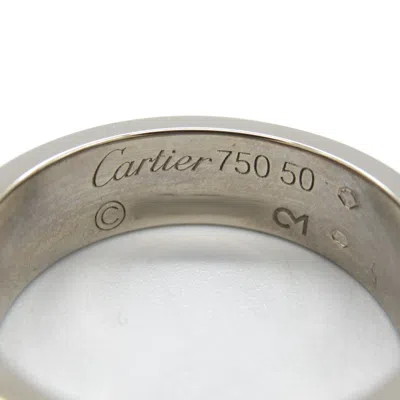 Pre-owned Cartier White White Gold (18k) Band Ring ()