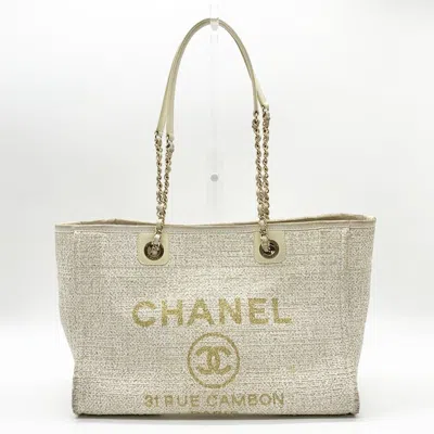 Pre-owned Chanel Beige Tweed Tote Bag ()