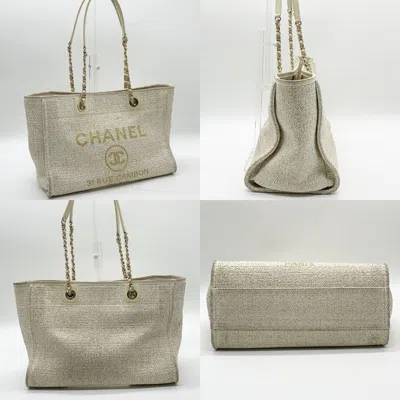 Pre-owned Chanel Beige Tweed Tote Bag ()