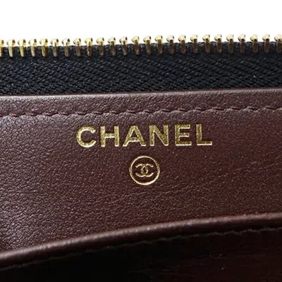 Pre-owned Chanel Black Grained Calfskin Long Wallet (bi-fold) ()