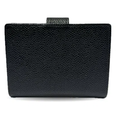Pre-owned Chanel Black Grained Calfskin Wallet (bi-fold) ()