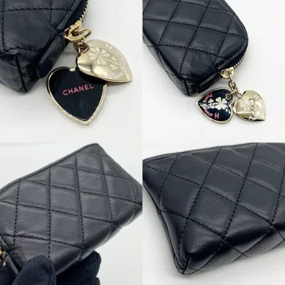 Pre-owned Chanel Black Leather Coin Purse/coin Case ()