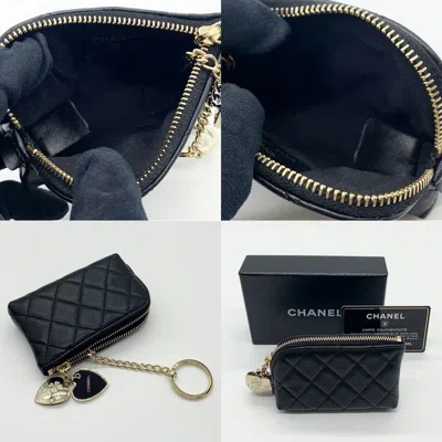 Pre-owned Chanel Black Leather Coin Purse/coin Case ()