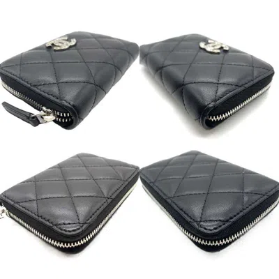 Pre-owned Chanel Black Leather Long Wallet (bi-fold) ()