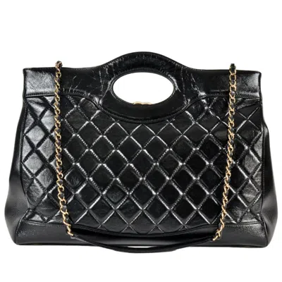 Pre-owned Chanel Black Leather Tote Bag ()