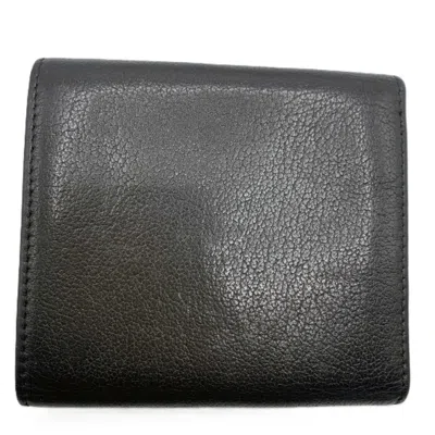 Pre-owned Chanel Black Leather Wallet (tri-fold) ()