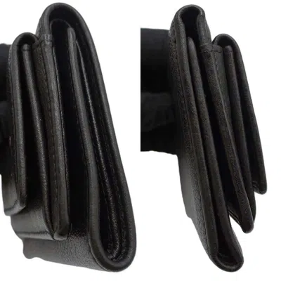 Pre-owned Chanel Black Leather Wallet (tri-fold) ()