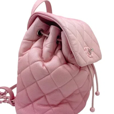Pre-owned Chanel Pink Grained Calfskin Backpack ()