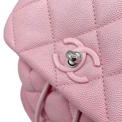 Pre-owned Chanel Pink Grained Calfskin Backpack ()