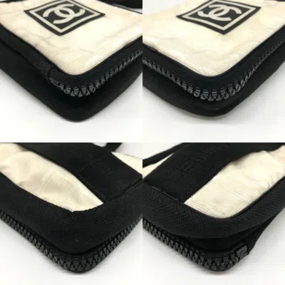 Pre-owned Chanel Sport Black Ivory Nylon Shoulder Bag ()