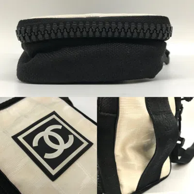 Pre-owned Chanel Sport Black Ivory Nylon Shoulder Bag ()