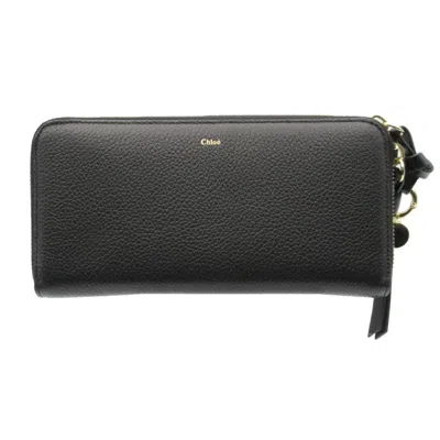 Pre-owned Chloé Black Leather Long Wallet (bi-fold) ()