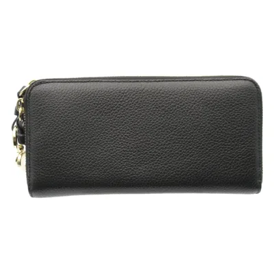 Pre-owned Chloé Black Leather Long Wallet (bi-fold) ()