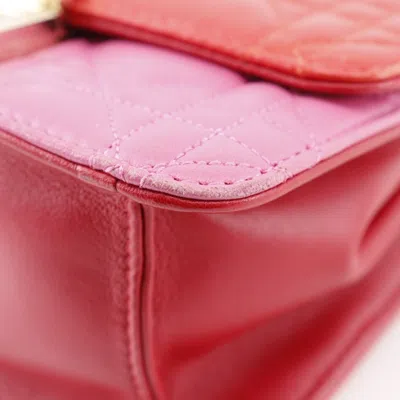 Pre-owned Dior Christian  Pink Red Color Leather Shoulder Bag ()