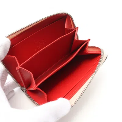 Pre-owned Christian Louboutin Beige Leather Coin Purse/coin Case () In Sand
