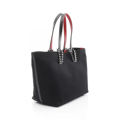 Pre-owned Christian Louboutin Black Multi-color Canvas Leather Beach Bag Tote Bag ()