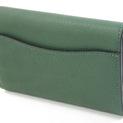 Pre-owned Coach Green Leather Wallet (tri-fold) ()