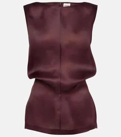 Khaite Toma Sleeveless Silk Mini Dress In Burgundy