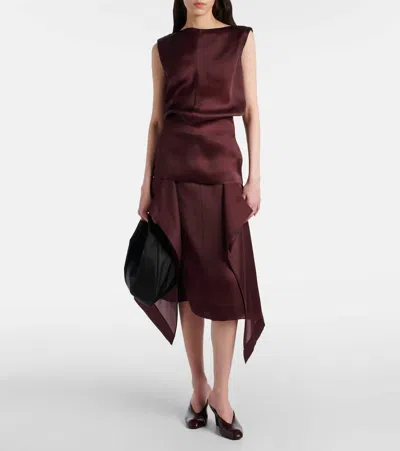 Khaite Toma Sleeveless Silk Mini Dress In Burgundy