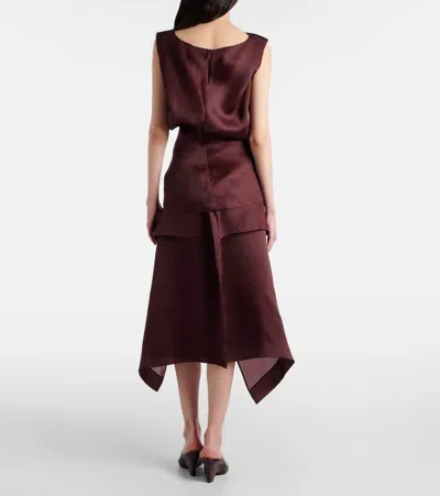 Khaite Toma Sleeveless Silk Mini Dress In Burgundy