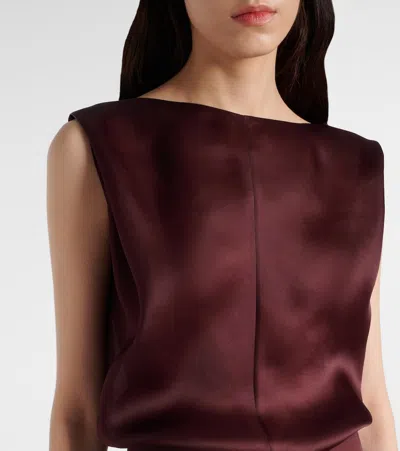 Khaite Toma Sleeveless Silk Mini Dress In Burgundy