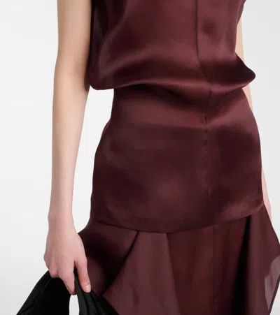 Khaite Toma Sleeveless Silk Mini Dress In Burgundy