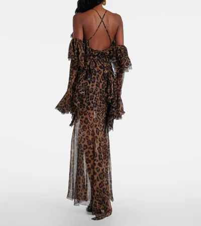 Blumarine Leopard-print Silk Crepon Maxi Skirt In Animal Print