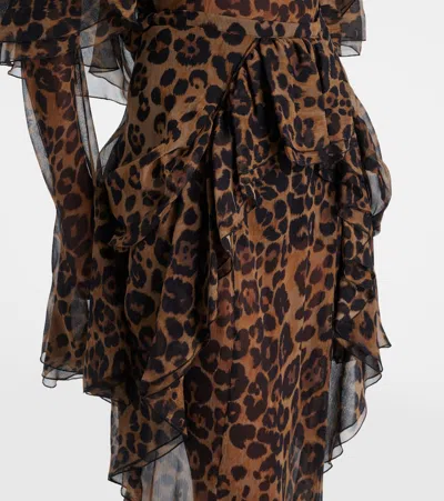 Blumarine Leopard-print Silk Crepon Maxi Skirt In Animal Print