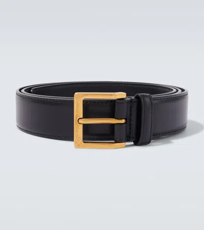 Saint Laurent Vadim Leather Belt In Black