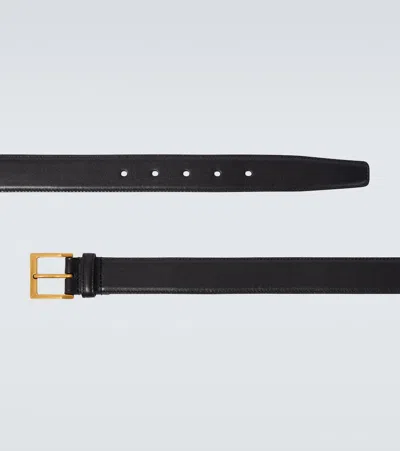 Saint Laurent Vadim Leather Belt In Black