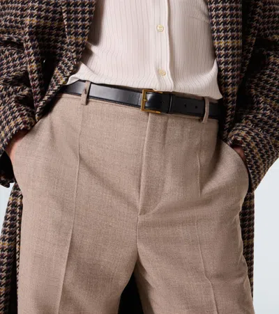 Saint Laurent Vadim Leather Belt In Black