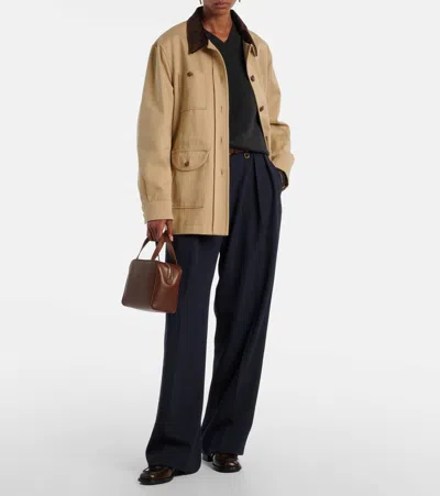 Blazé Milano Lokai Cotton Canvas Jacket In Brown